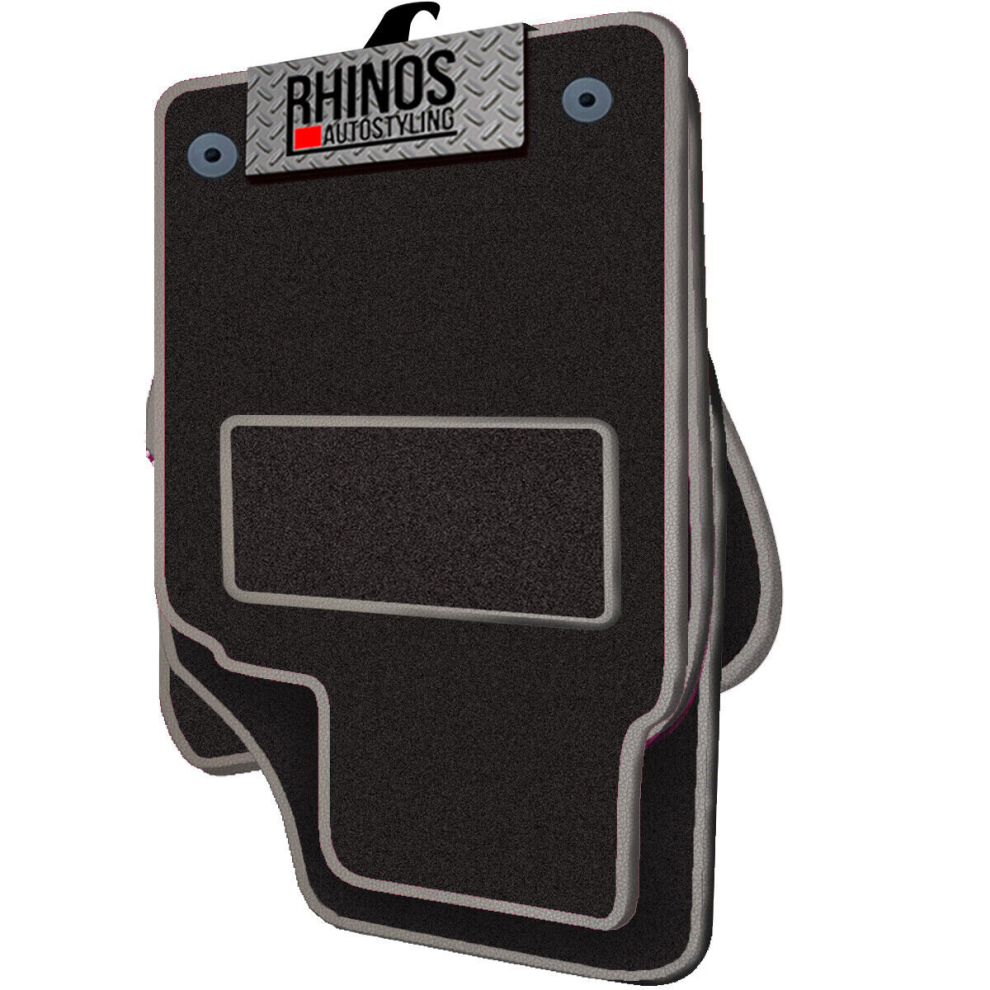 Tailored For Porsche Panamera (2009-2016) - Full Set Of Tailored Luxury Interior Floor Car Carpet Mats - Mat + Leather Edging Black/Dark/Grey 5059596470679