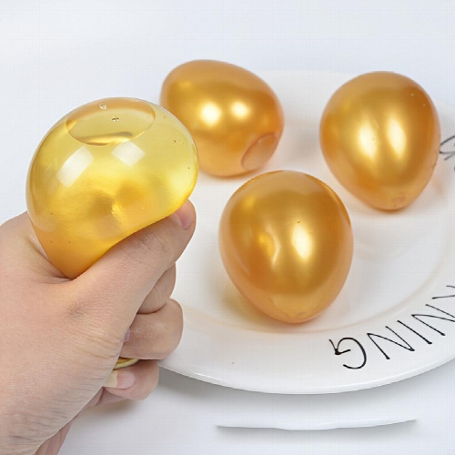 1pc Funny Prank Unbreakable Egg Simulation Golden Egg Venting Toy Decompression Toy