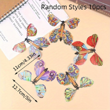 10 Pcs Magic Wind Up Flying Butterfly Surprise Toys Rubber Band Powered Magic Fairy Flying Toy
