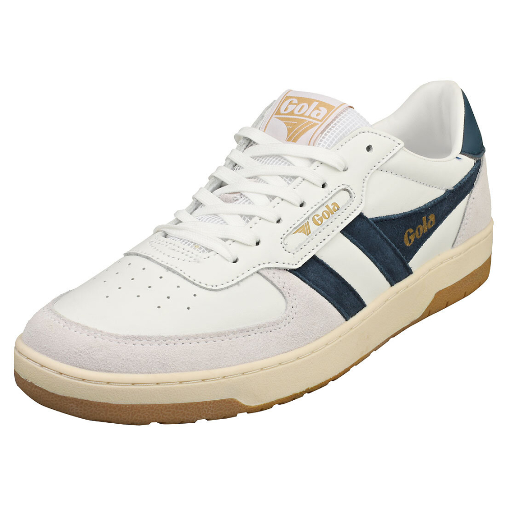 (12) Gola Hawk Mens Casual Trainers in White Blue