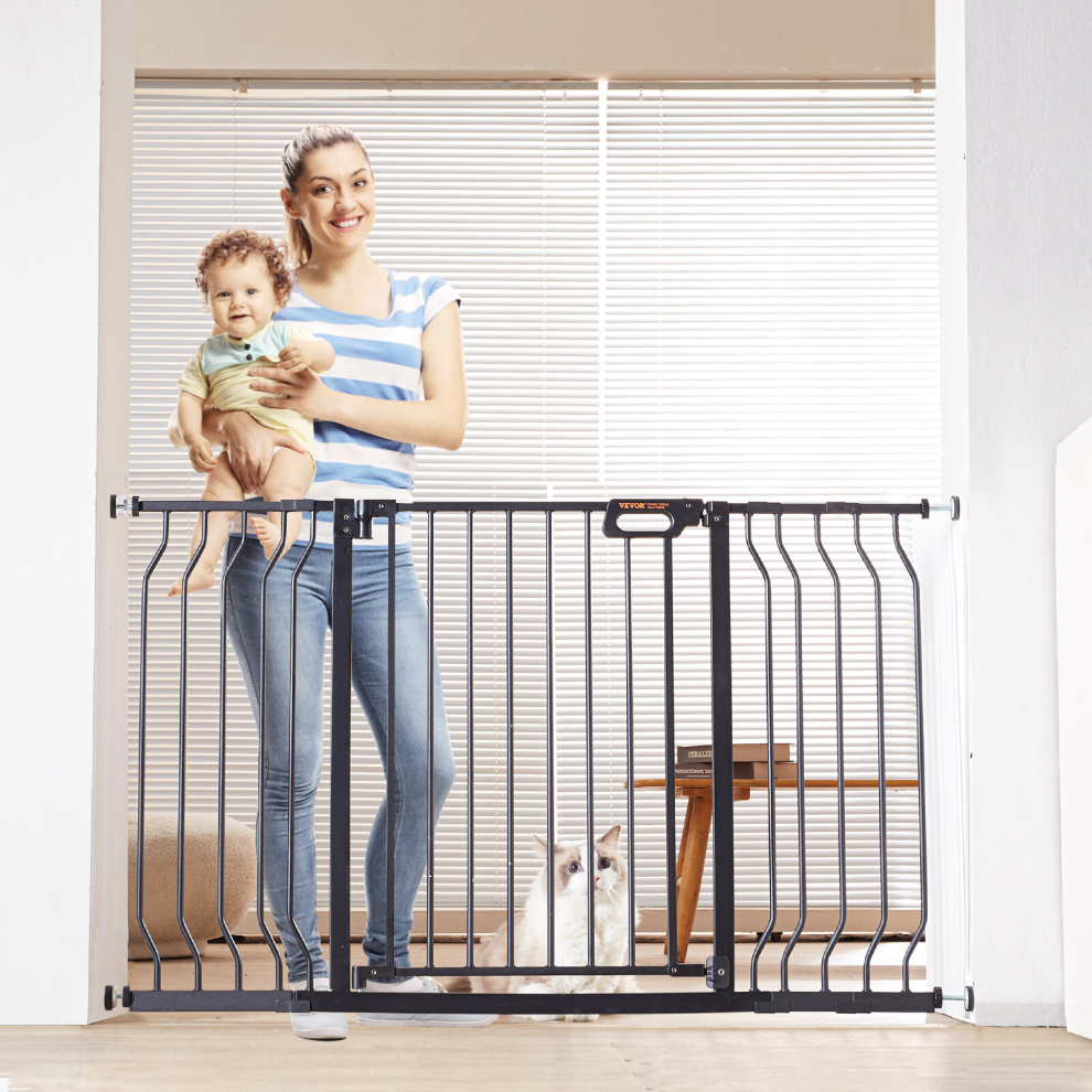 Baby Gate Safety Stair Gate Dog Barrier Doorway 29.5"-57.8" Wide 30" Tall Vevor