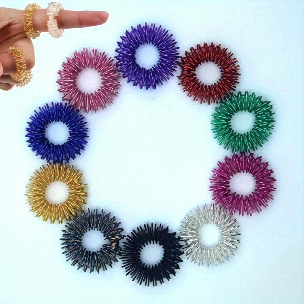 10Pcs Mini Finger Massager Finger Massage Ring Irregular Spring Fingertip Massage Spring Decompression Toy