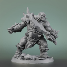 Ogre 3D Printed Fantasy Tabletop Miniatures 28mm For Role Playing Games