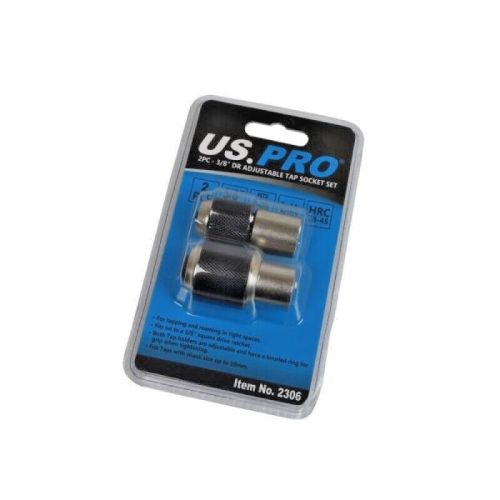 us pro 2pc - 3/8" DR Adjustable Tap Socket Set