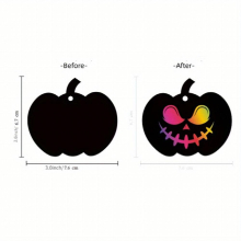 12pcs Colorful Halloween Pumpkin Scratch Art For Kids DIY Funny Scratch Paper Toy