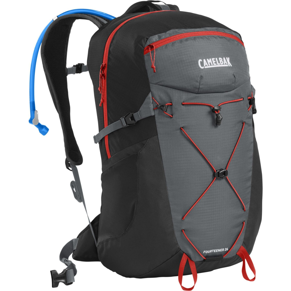 (26L, Graphite/Red Poppy) Camelbak Fourteener Hydration Hiking 26L Mens Cycling Breathable Marathoner 3L Reservoir