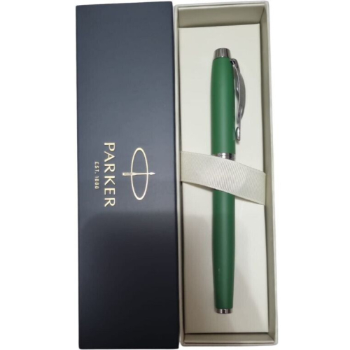 Parker Parker IM Core Plus Green Chrome Trim Fountain Pen Fine Nib Tab