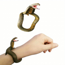 Simulation Snake Toy Tricky Novelty Simulation Snake Bracelet Simulation Animal Model Ornament Wearable Accessories Size Adjustable Spoof Prank