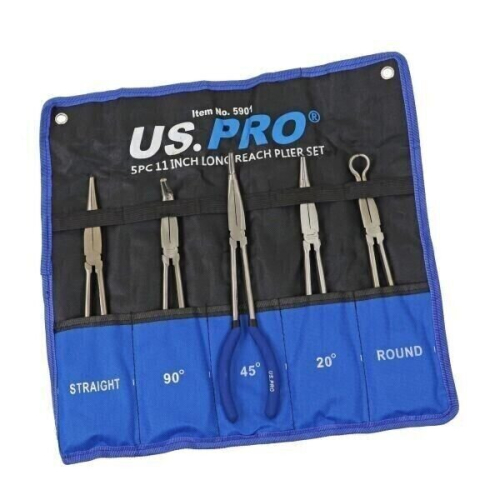 us pro 5pc 11"/275mm Long Reach Nose Pliers, Plier Set