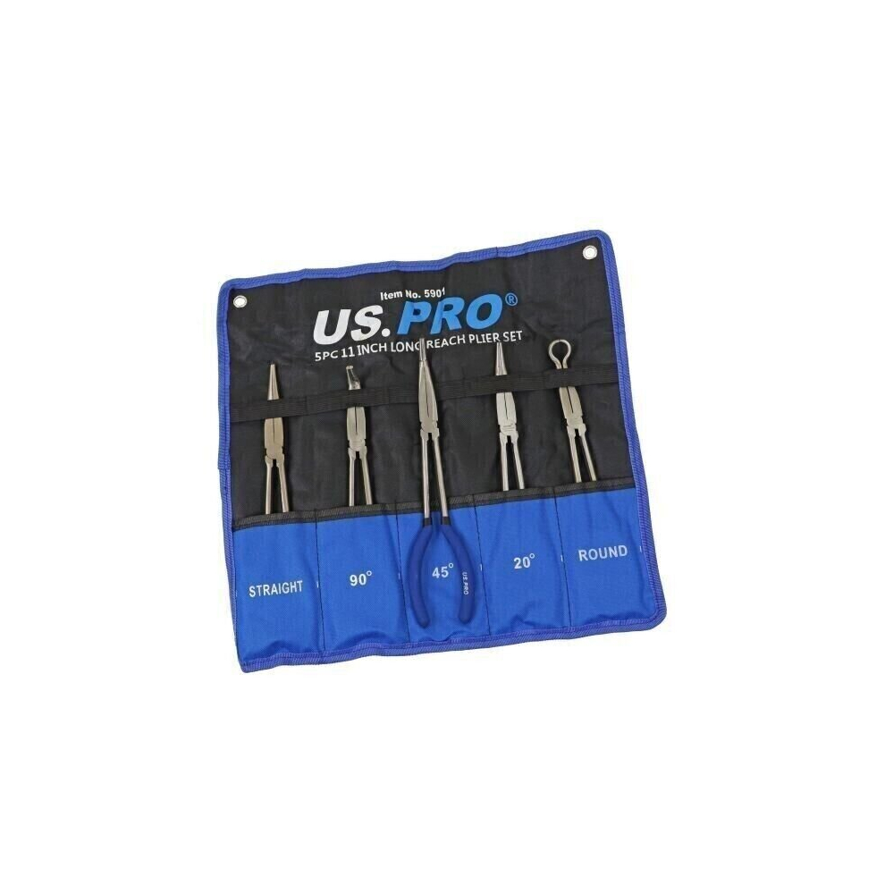 5Pc 11"/275Mm Long Reach Nose Pliers, Plier Set 5060848156432