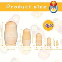 5pcs Wooden Blank Nesting Dolls DIY Hand painted Nesting Dolls Course DIY Puzzle Toys Can Draw What You Want To Draw
