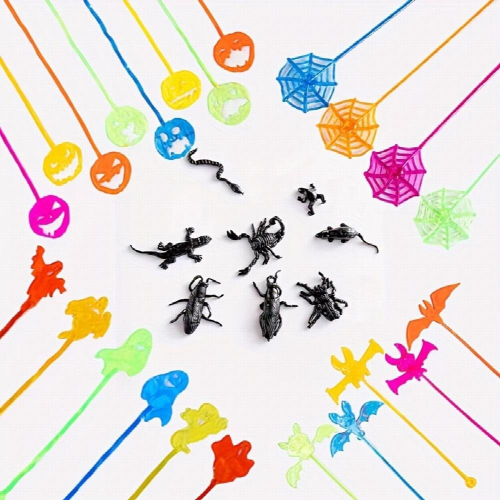 Elastic Palm Spider Web Halloween Prank Wall Climbing Sticky Telescopic Toy 1
