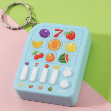 1pc Mini game machine fruit lottery machine digital game machine keychain puzzle toy Educational early education toys christmas Game key chain toy