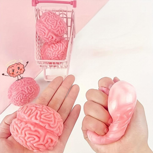 1 2pcs Soft Plastic Simulation Brain Vent Decompression Toy Squeeze Funny Gift Party April Fools Prank Props 2