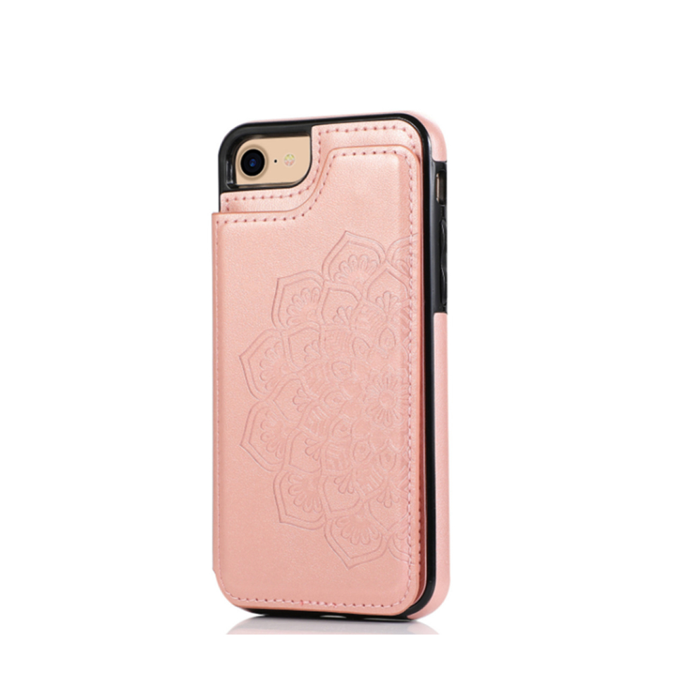 Photos - Case C44 Rose Gold Embossed Phone Leather  Protection Bumper Mandala Folding Protective Cover for IPhone 14 Pro 6.1