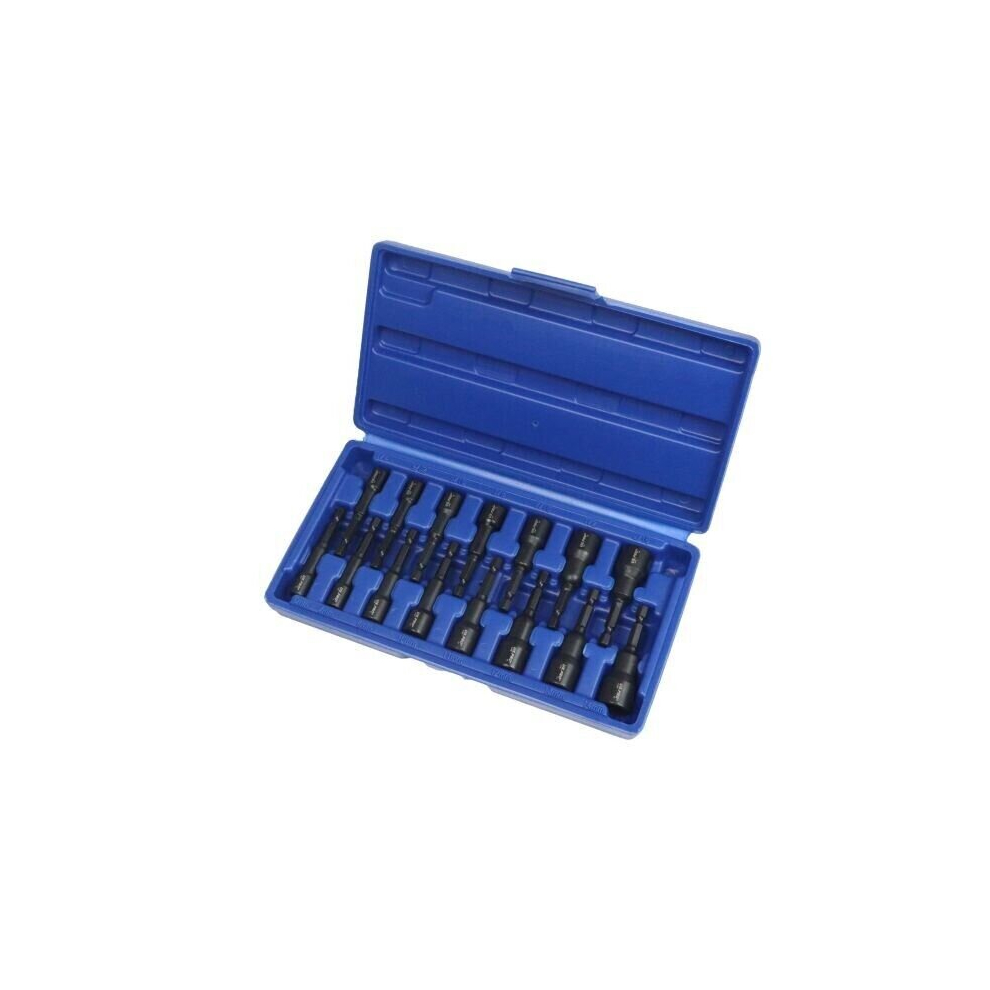 15Pc 1/4" Hex Dr Magnetic Impact Nut Driver Set Metric & Sae 5060848158368
