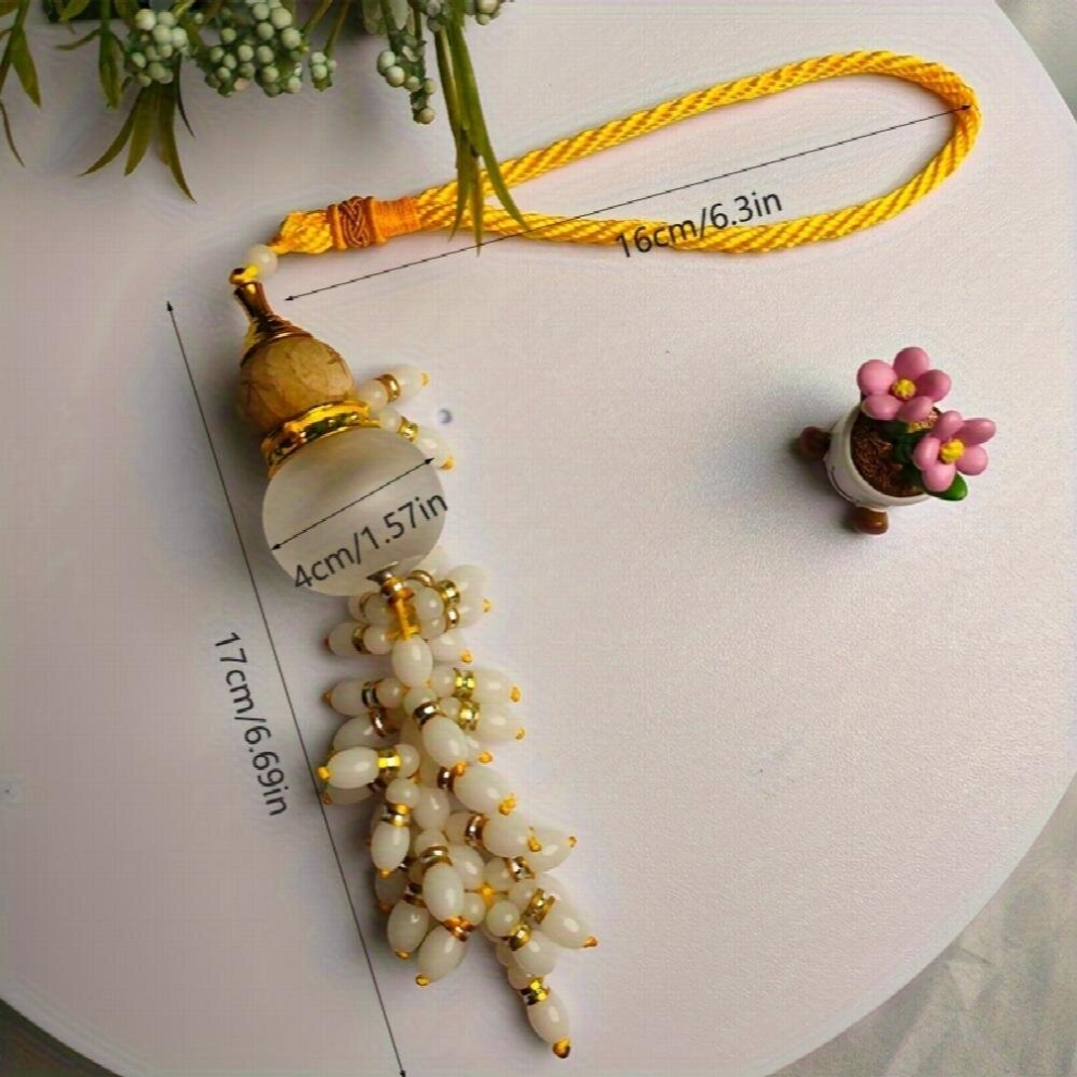Car Gourd Pendant Car Pendant Jade Tassel Car Crystal Perfume Bottle Car Interior Decoration 885680046889