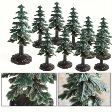 10pcs Table Christmas Scene Micro Landscape Simulation Christmas Trees Model Plant Birthday Cake Model Decoration Christmas Decoration Scene Building