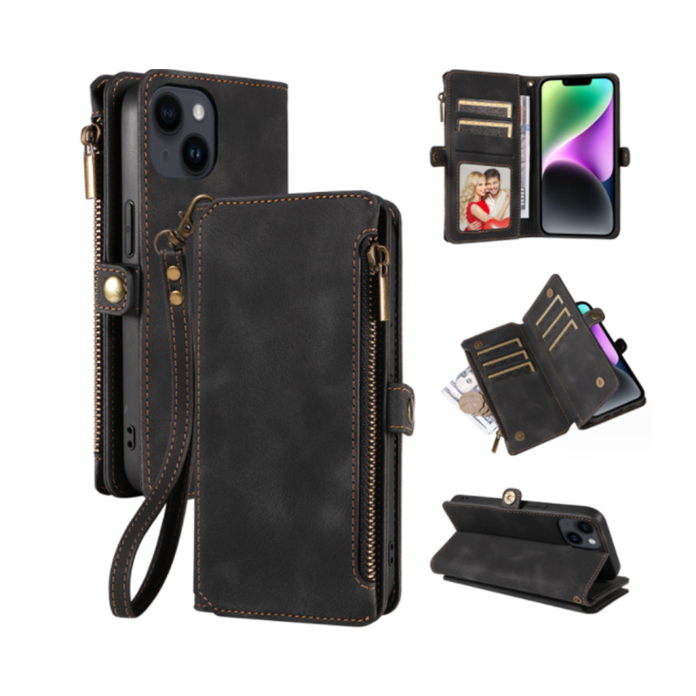 034 Phone Case Flip Zipper Wallet For Iphone15 766261993573