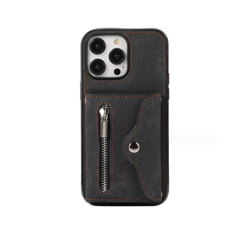 J30 Zipper Phone Pu Leather Case Organ Card Insert Phone Case For Iphone 14 6.1 Inch 766261986438