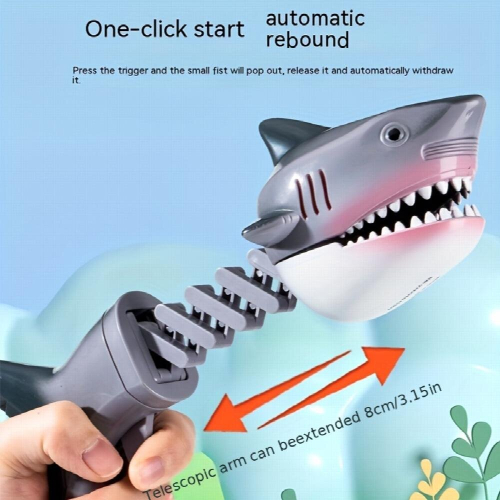 Will Bite The Human Shark Tricky Funny Toy Spring Telescopic Hand Clip Creative Decompression Toy Decompression Toy 2
