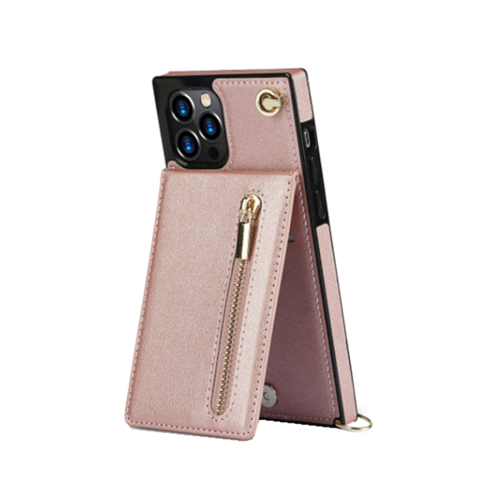 Photos - Case C11 Rose Gold Messenger Zipper Phone Protective Leather  Protection Bumper Mobile Phone Back Cover for IPhone 14 Max 6.7