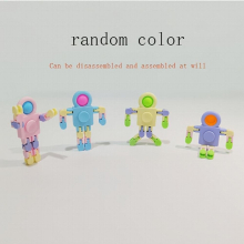 Funny Sensory Fidget Toys Robot Fidget Spinner Fidget Party Favors Robot Fidget Toys DIY Deformable Chain Stress Relief Toys For Little Teens Adults B