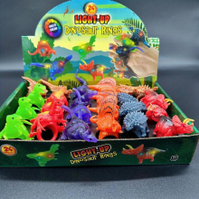 Dinosaur Luminous Ring Childrens Birthday Party Creative Funny Toy Ring LED Luminous Jurassic Dinosaur Ring Toy Plastic Toy Ring Mixed