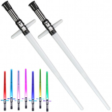 2 Pcs Light Swords For Kids LED Light Sword 7 Colors Changeable Electronic Lights Sword With Sound Luminous Swords Toy Retractable Light Sword For Hal