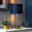 (Table Lamp, Blue) LITECRAFT Velvet Shade Table Lamp, Lampshade 5