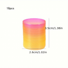 18pcs Creative Mini Rainbow Ring Toys Colorful Spring Rings Seven Rings Stretch Elastic Rings Magic Rings Random