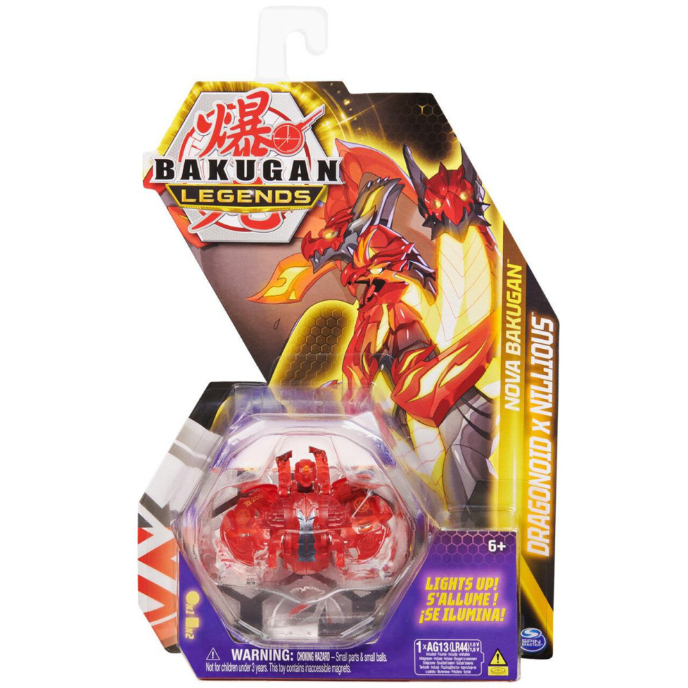 (Dragonoid X Nillious) Bakugan Legends Nova Light-Up Figure Trading Cards