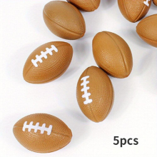 5pcs Brown Rugby Bouncy Balls Sports Theme Party Decor Jumping Solid Elastic Rubber Ball