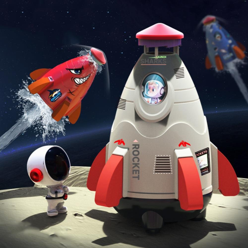 Space Rocket Sprinklers Rotating Water Powered Launcher Summer Fun Entertainment 2