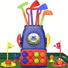 Kids Golf Clubs Toddler Golf Set With 8 Balls Putting Mat 4 Golf Sticks 2 Practice Holes And Golf Cart With Wheels Indoor Outdoor Sport Toys For Boys