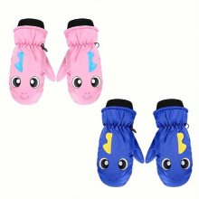 1 Pair Kids Winter Snow Mittens Waterproof Warm Ski Gloves Unisex Cold Weather Gloves