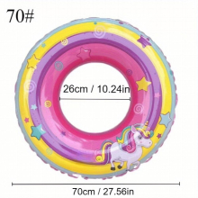 Roaming Baby Rainbow Horse Swimming Ring Baby Thickened Underarm Ring Water Inflatable Floating Ring