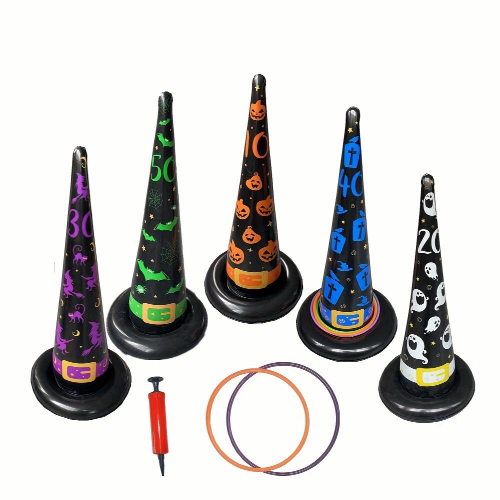 Inflatable Toy Halloween Witch Hat Ring Interactive Game Props 1