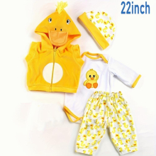 5pcs Set 55 88 Cm Reborn Dolls Clothes Yellow Duck Outfit Accessories For 50 8 55 88 Cm Baby Doll