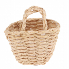1Pc 1 12 Dollhouse Mini Rattan Hand woven Vegetable Food Storage Basket Doll Decor