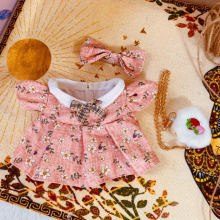 1set Of Doll Clothes Accessories Skirt Bag Headwear For 7 87inch Cartoon Doll Plush Soft Baby For Birthday Party Not Including Doll