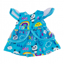 Baby Doll Clothes Accessories Rainbow Panda Print Dress Doll Dress Fits For 25 4 30 48 Cm Alive Dolls Birthday Gift For Kids Not Included Doll