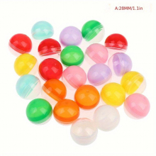 100Pcs Plastic Empty Toy Vending Capsules Half Clear Half Round Ball
