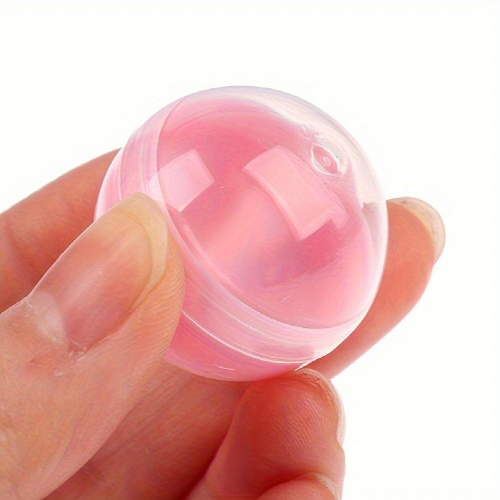 100Pcs Plastic Empty Toy Vending Capsules Half Clear Half Round Ball 1