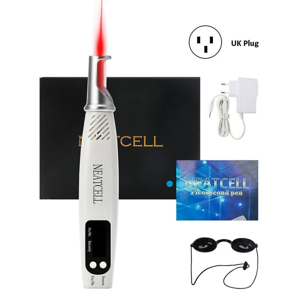 (RED Light UK PLUG) Picosecond Laser Pen Light Therapy Tattoo Scar Mole Freckle Removal Dark Spot Remover Machine Skin Care Beauty Device Neatcell