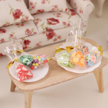 5pcs Mini Fruit Cake Foam Candy Bag For 1 6 Doll House Mininature Decoration