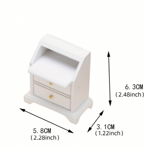 Mini Furniture Wooden Bedside Table Decorations Gift 2
