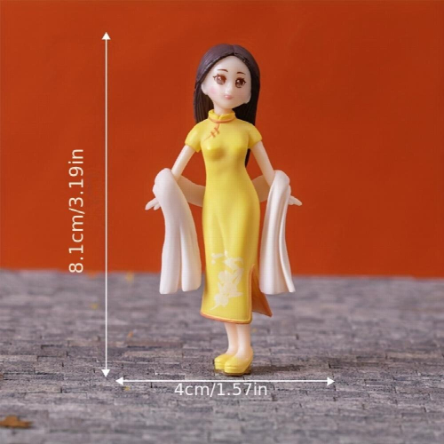 Doll House Simulative Mini Cheongsam Figures Scene Decoration 2