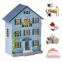 1pc DollHouse Set With Furniture Creative House Puzzle Model Ornament Home Decorations For Teenagers Christmas