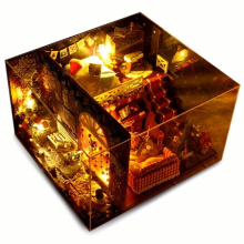 Dollhouse With Dust Cover Model Toys Doll House Set With Furniture Home Decoration Christmas Gift